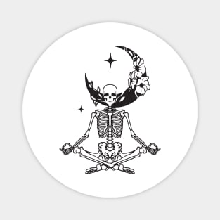 Awesome Skeleton Yoga namaste Magnet